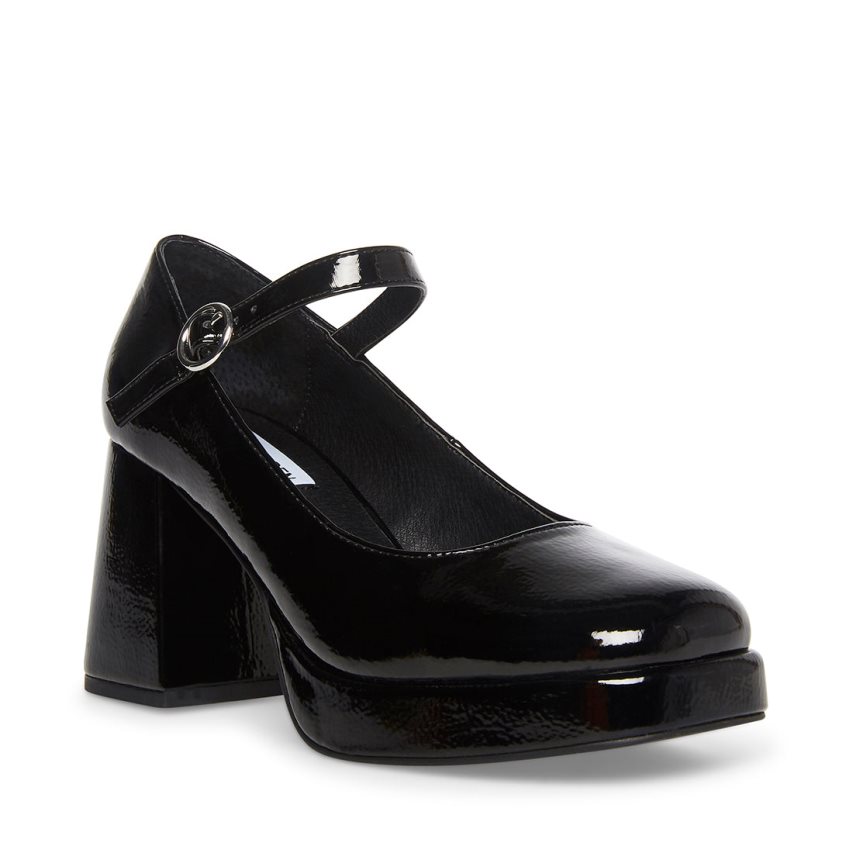 Black Steve Madden Mingle Patent Women's Heels | PH 5602WKH